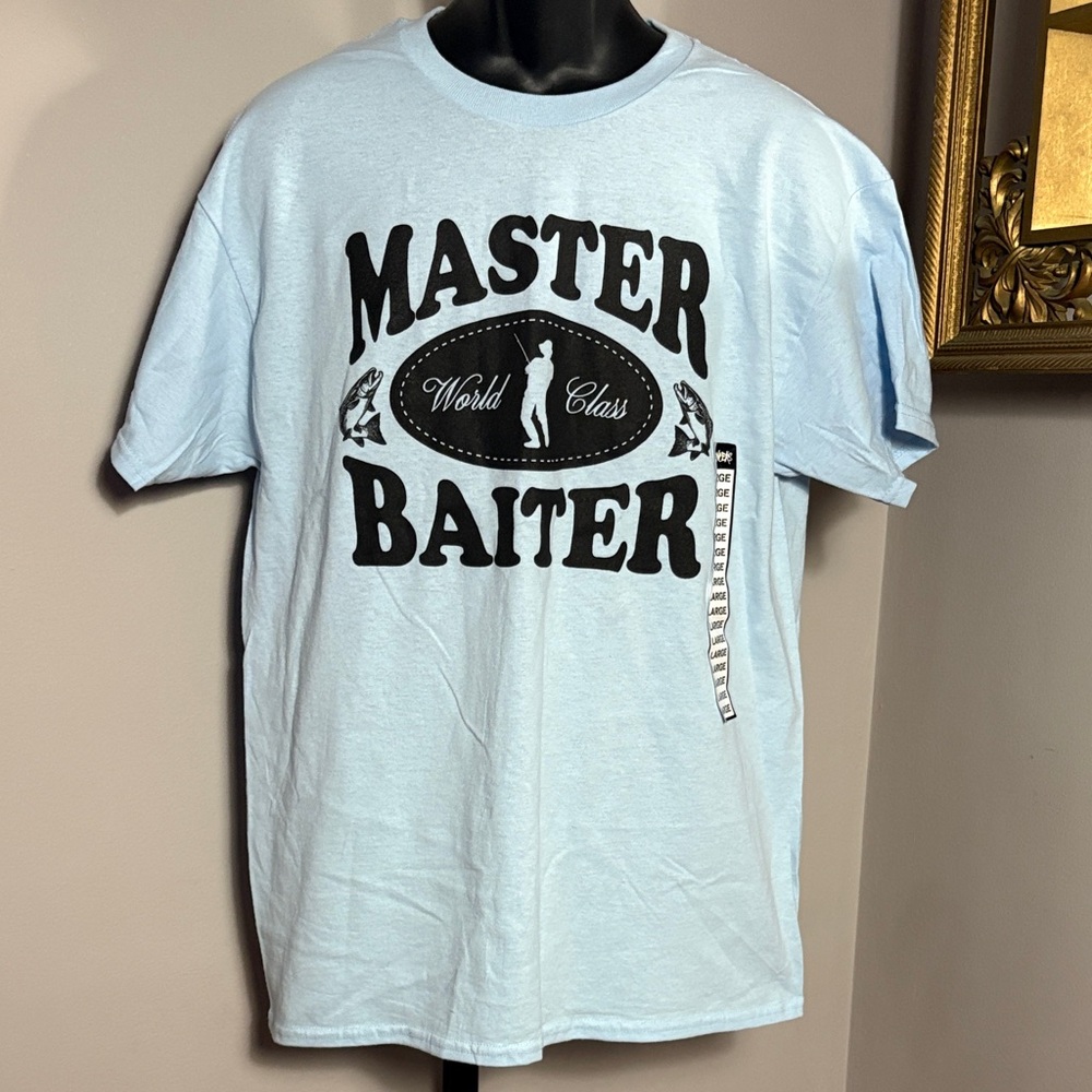 NEW Master Baiter Large World Class Danny Duncan Blue T Shirt NWT